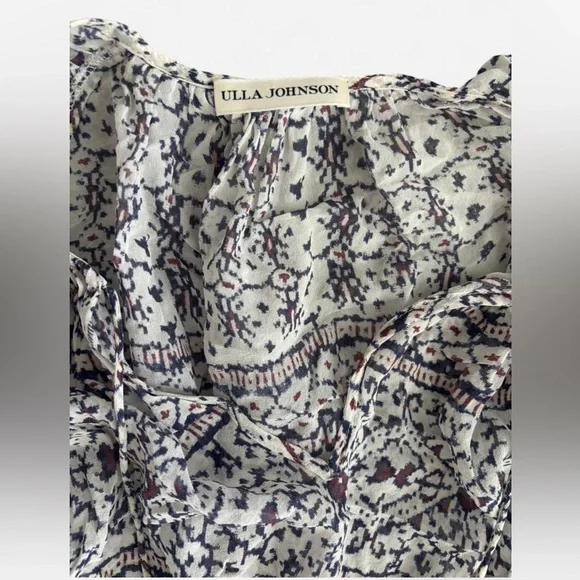 Ulla Johnson Nour Silk Mini Dress Size 0/2 Snow 100% Silk small tiered mini - Picture 2 of 9